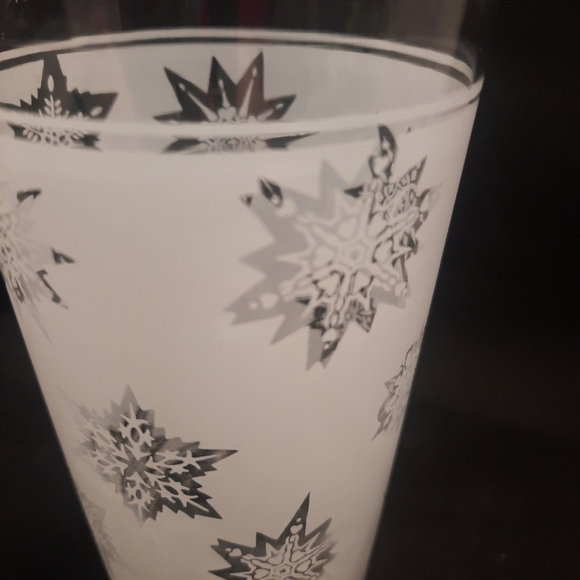 Vintage Federal Atomic Snowflake Frosted 10 oz. Tumblers MCM Barware ~ Set of 4 - Picture 6 of 9